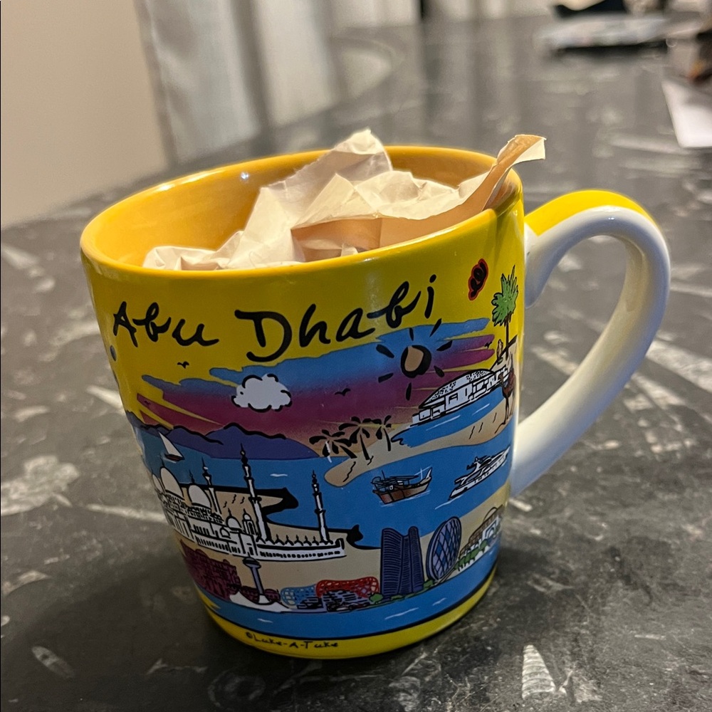 Abu Dhabi Yellow Ceramic Souvenir Coffee Mug